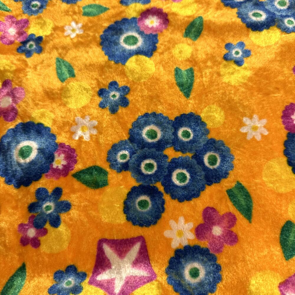 Vintage 90s Y2K Kenzo Floral Crushed Velvet Maxi Dress Yellow Japan Made Sz M - Picture 9 of 12